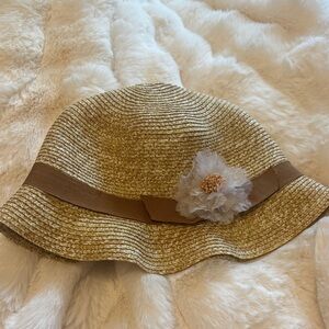 Betmar Tan and Brown Hat with Floral Accent